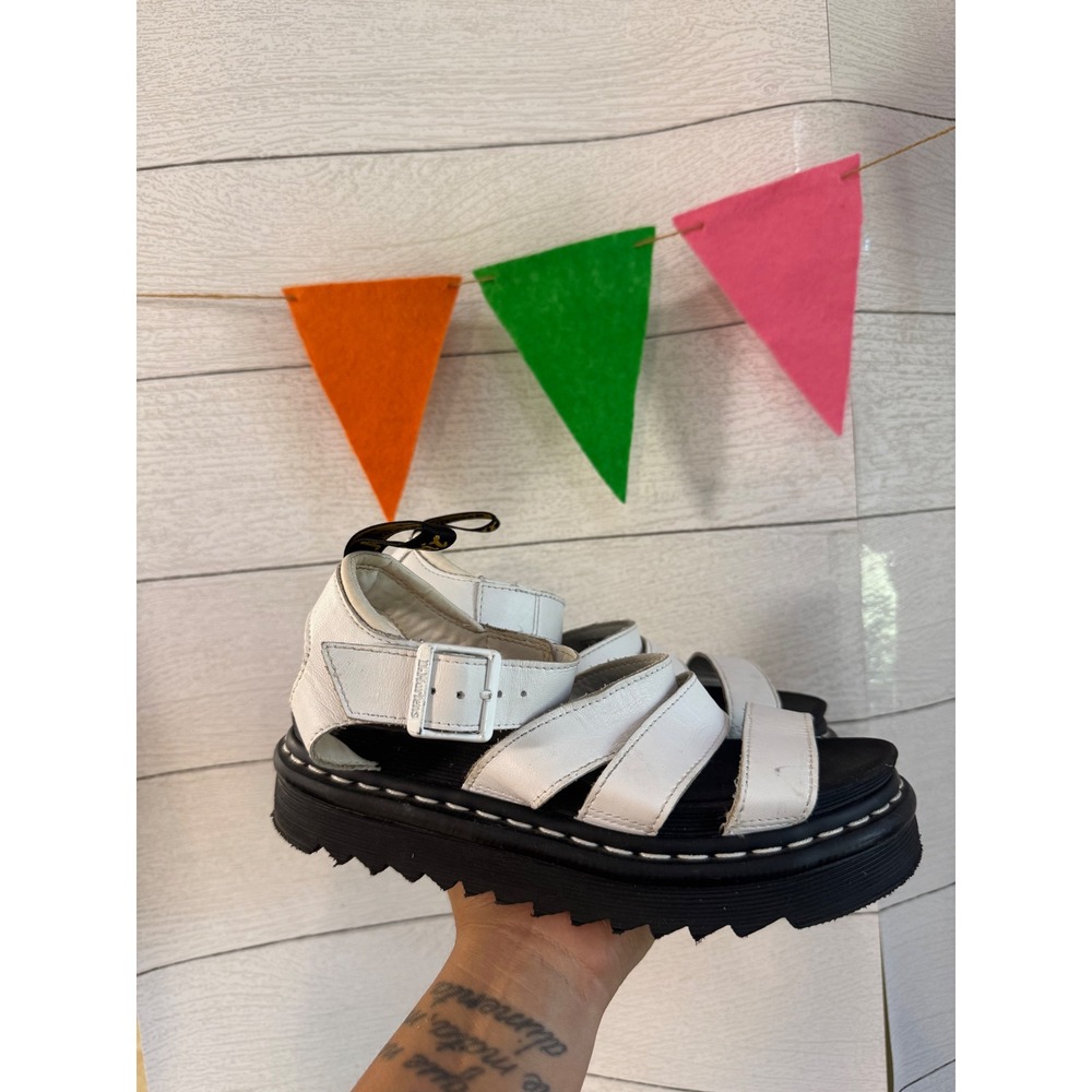 Dr. Martens Blaire White Leather Platform Gladiator Sandals Women 6 EU 37